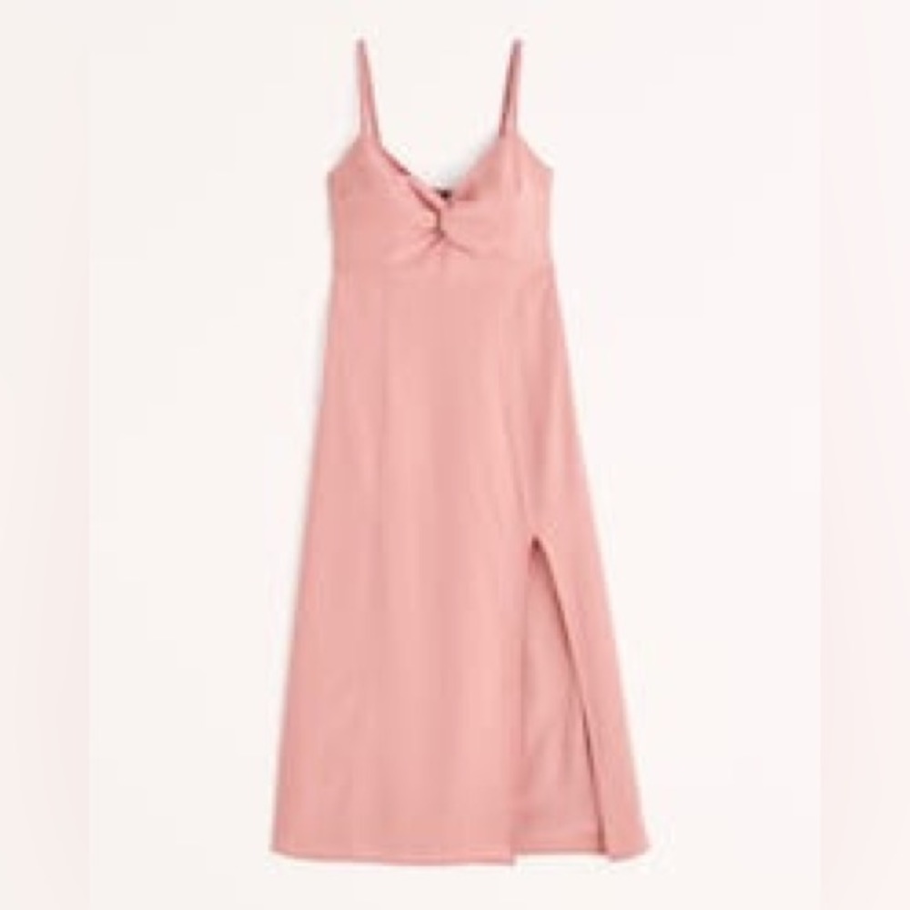 Abercrombie & Fitch Dress | Twist Front Pink Midi Dress | Color:Pink | Size:XSP